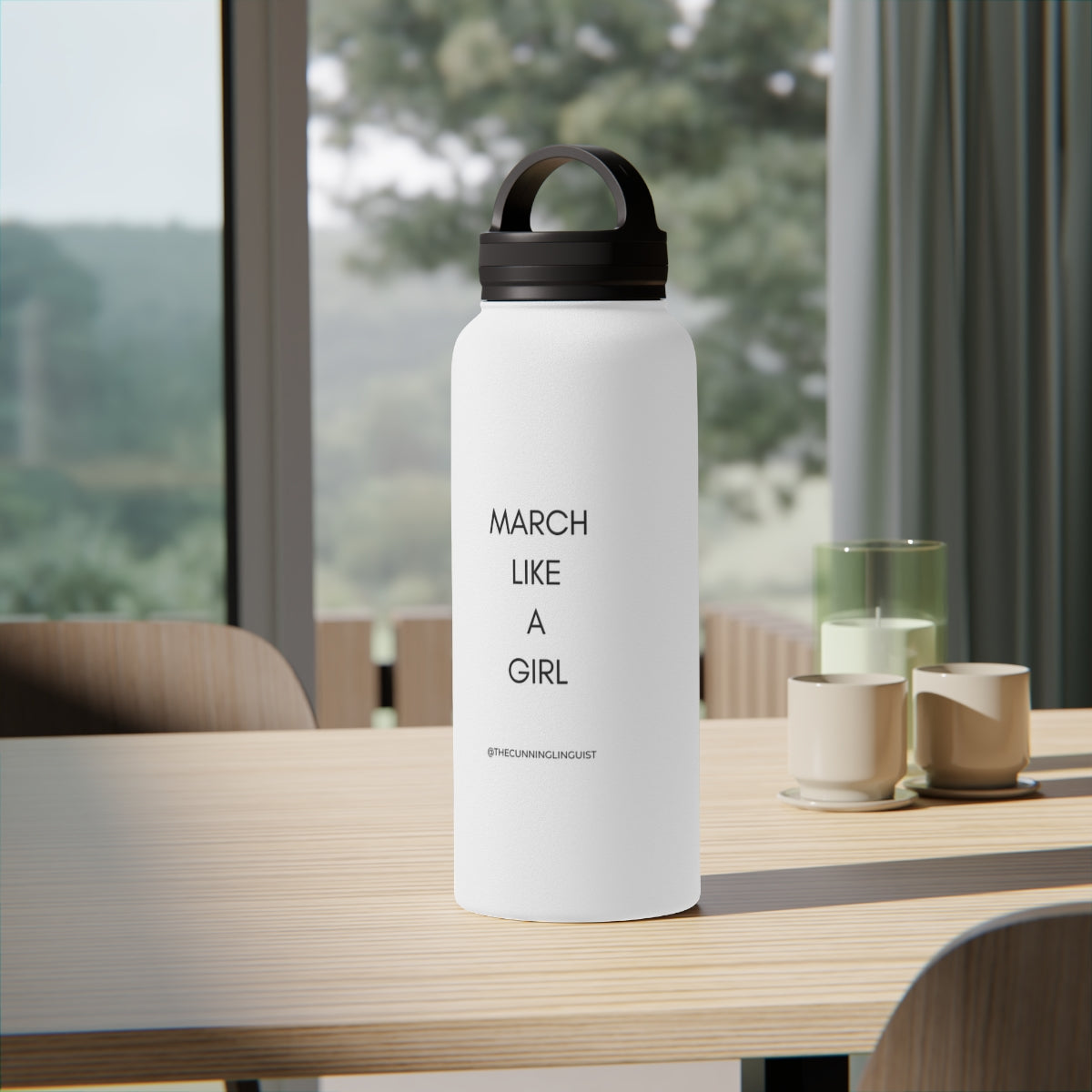 March Like A Girl Stainless Steel Water Bottle