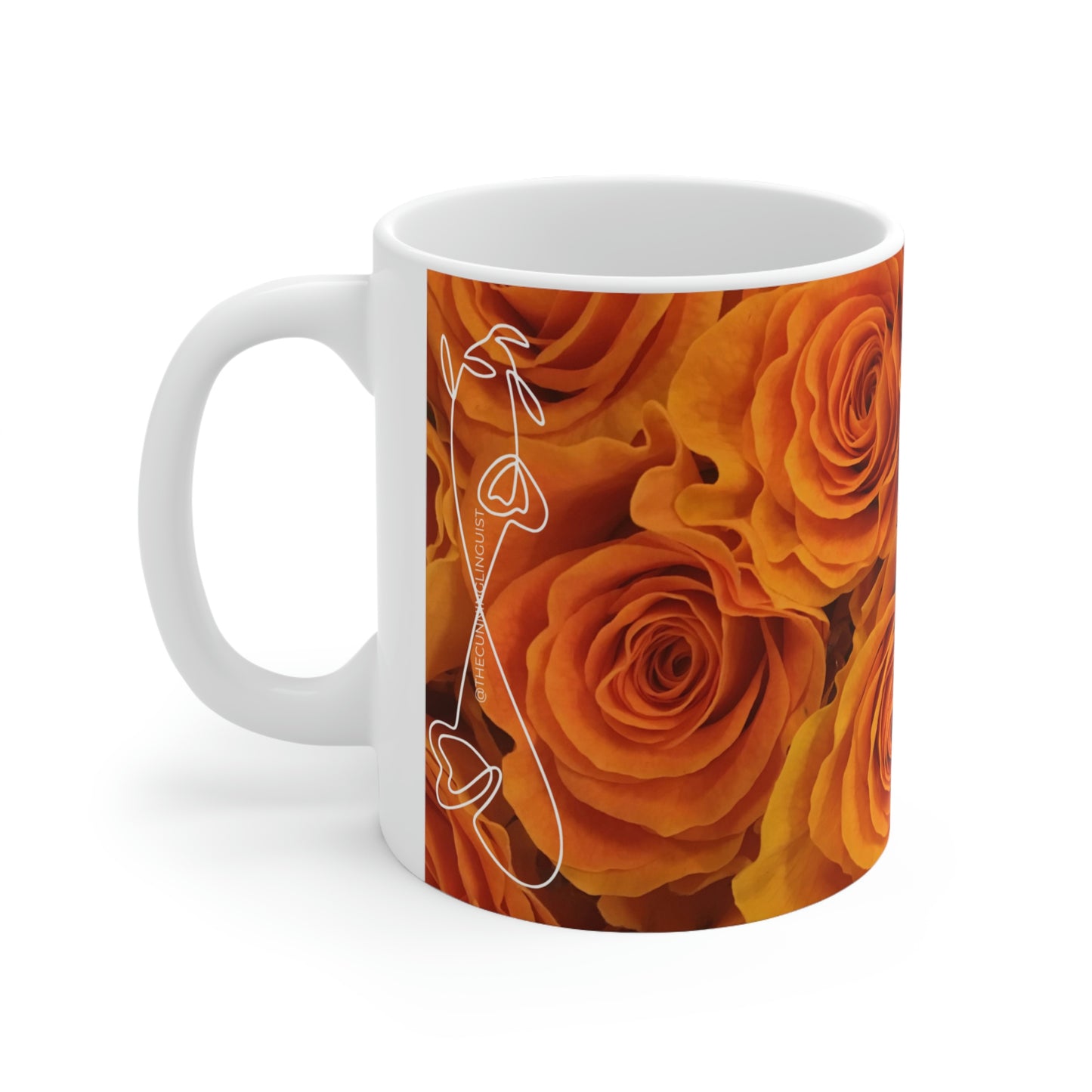 Orange Flower Flow Ceramic Mug