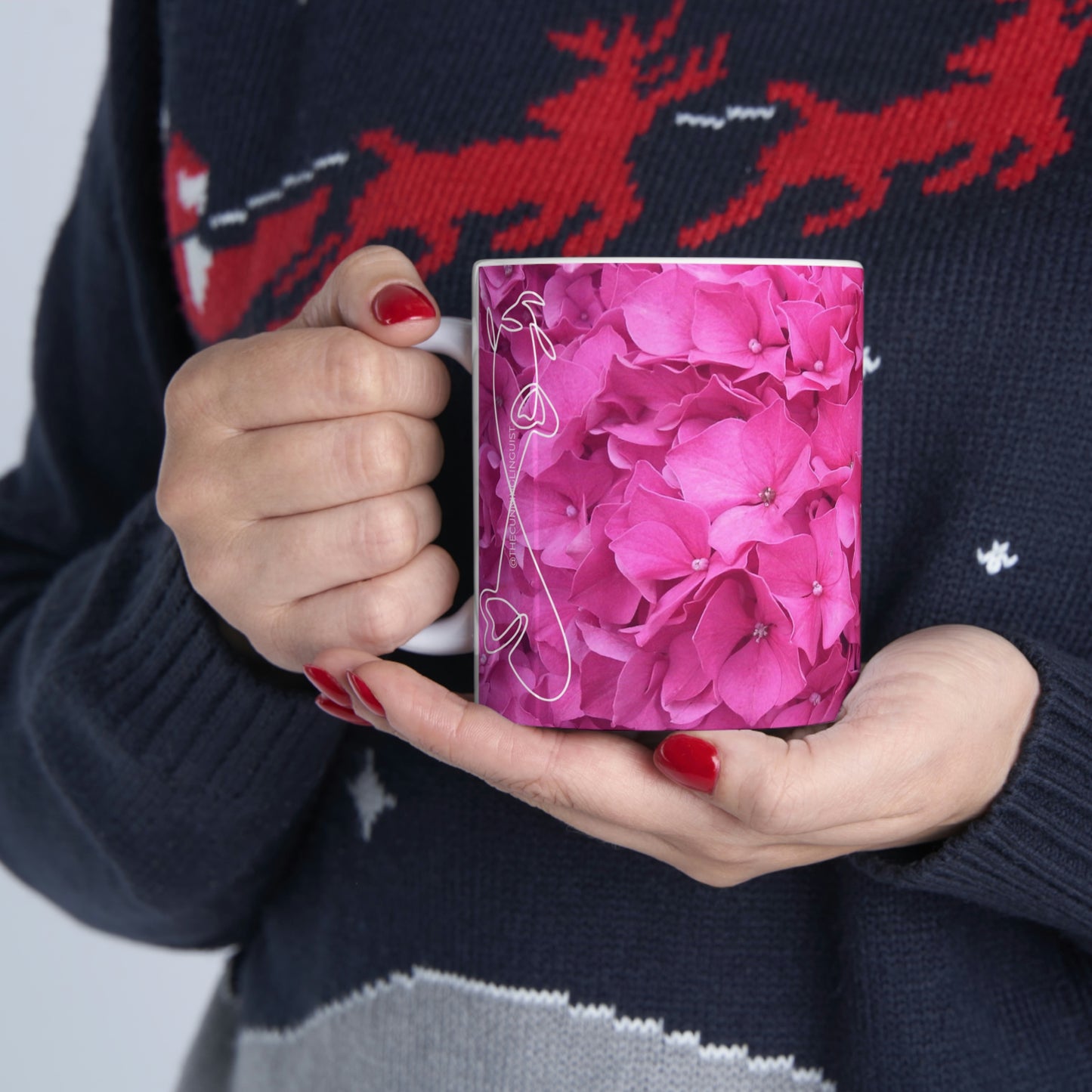 Pink Flower Flow Ceramic Mug