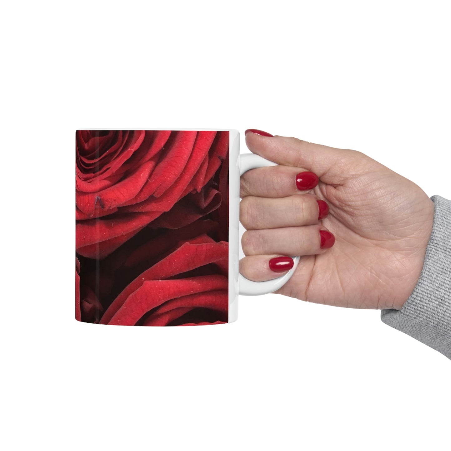 Red Roses Flow Ceramic Mug