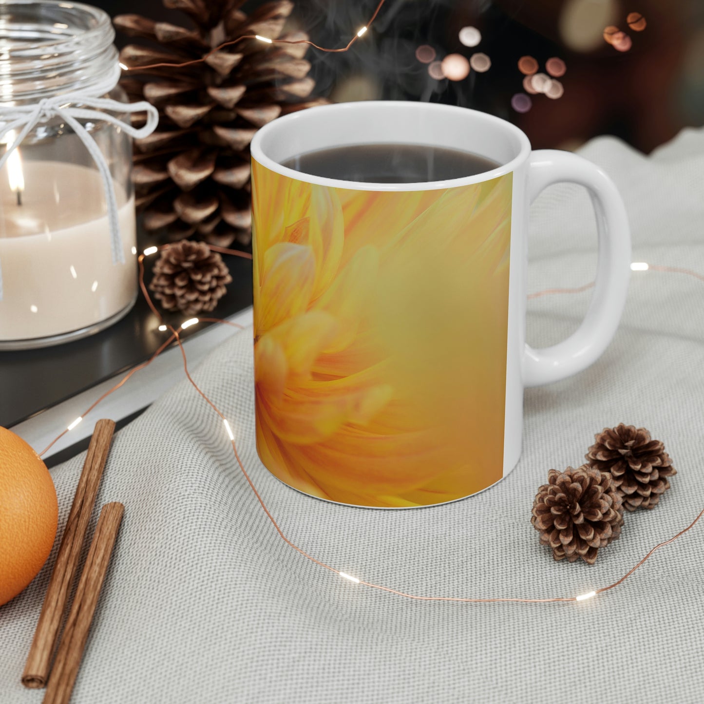 Mellow Yellow Flow Ceramic Mug