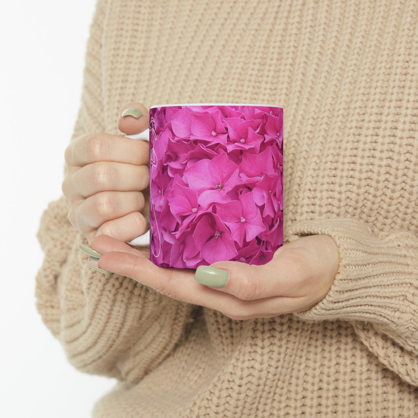 Pink Flower Flow Ceramic Mug