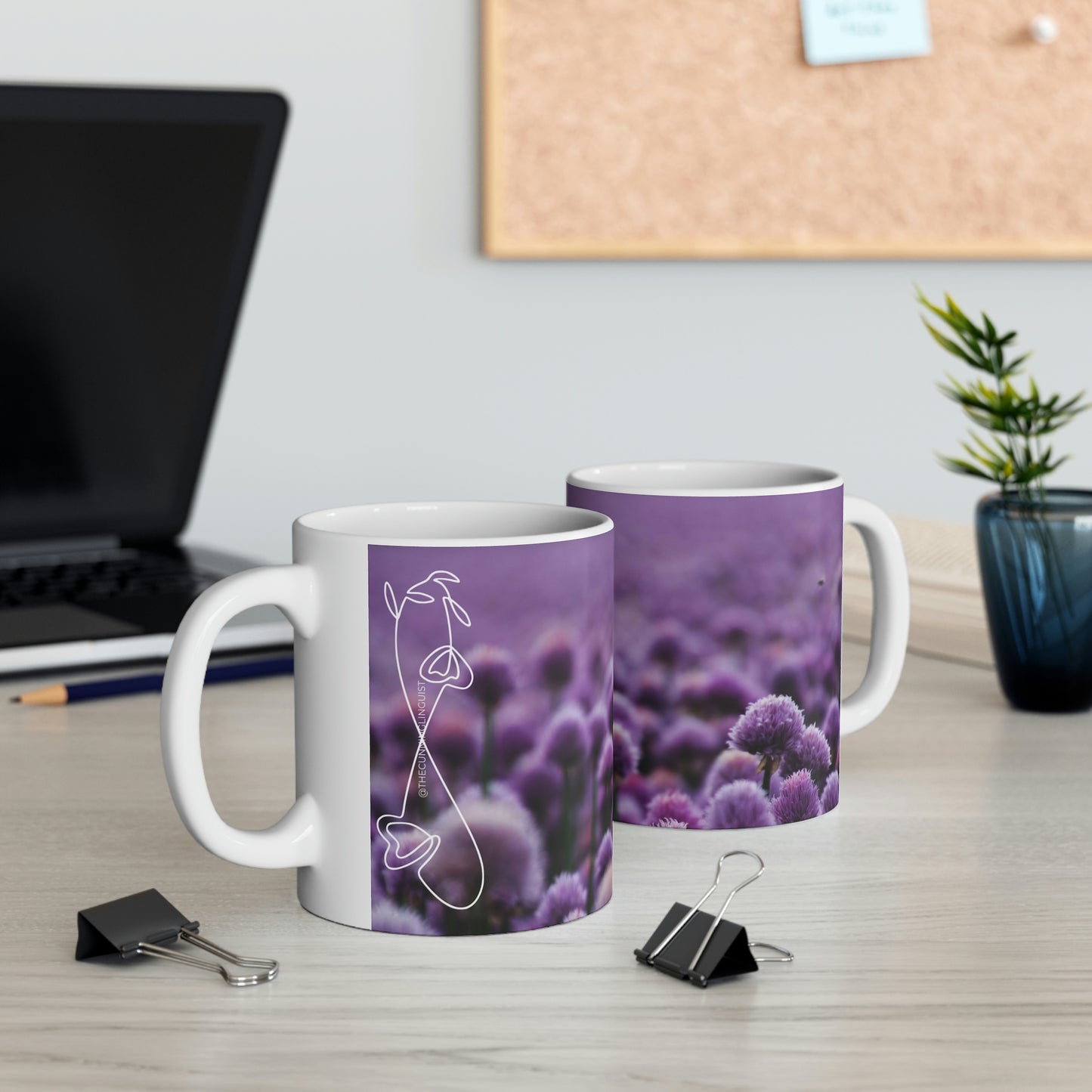 Purple Flower Flow Ceramic Mug