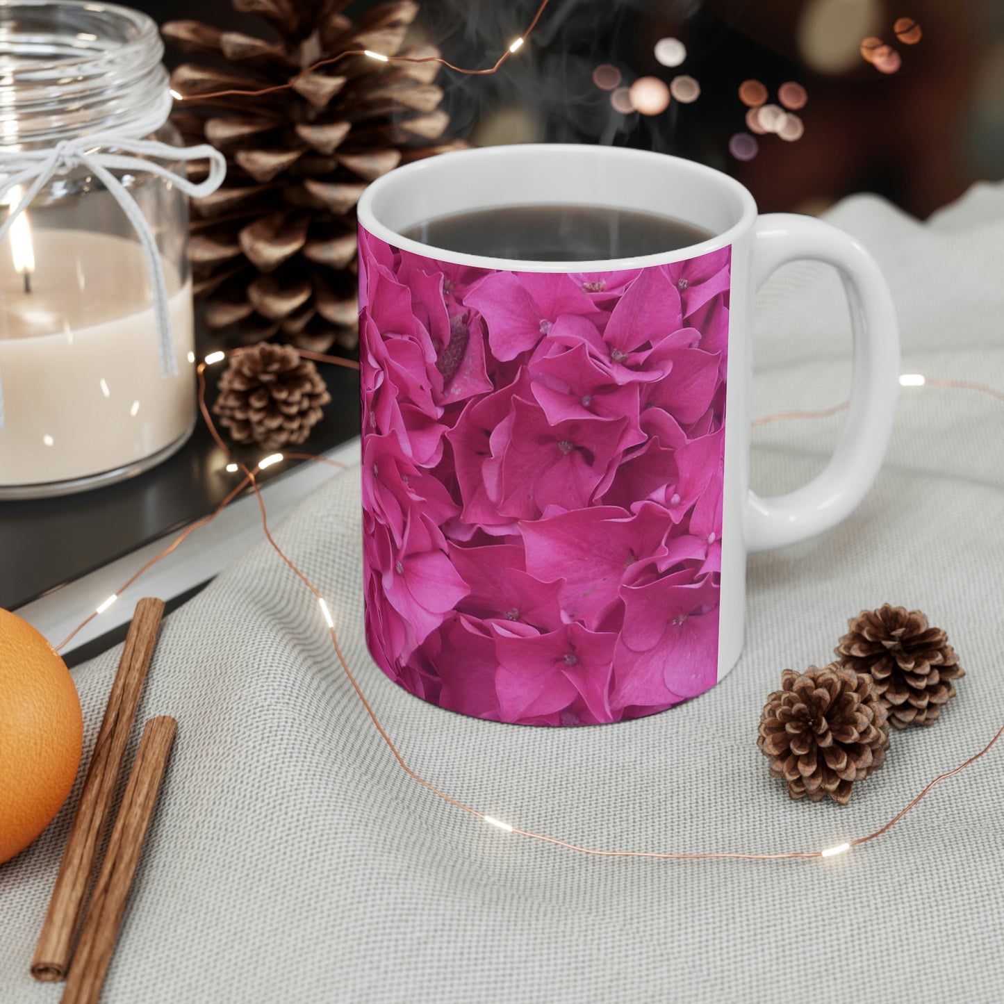 Pink Flower Flow Ceramic Mug