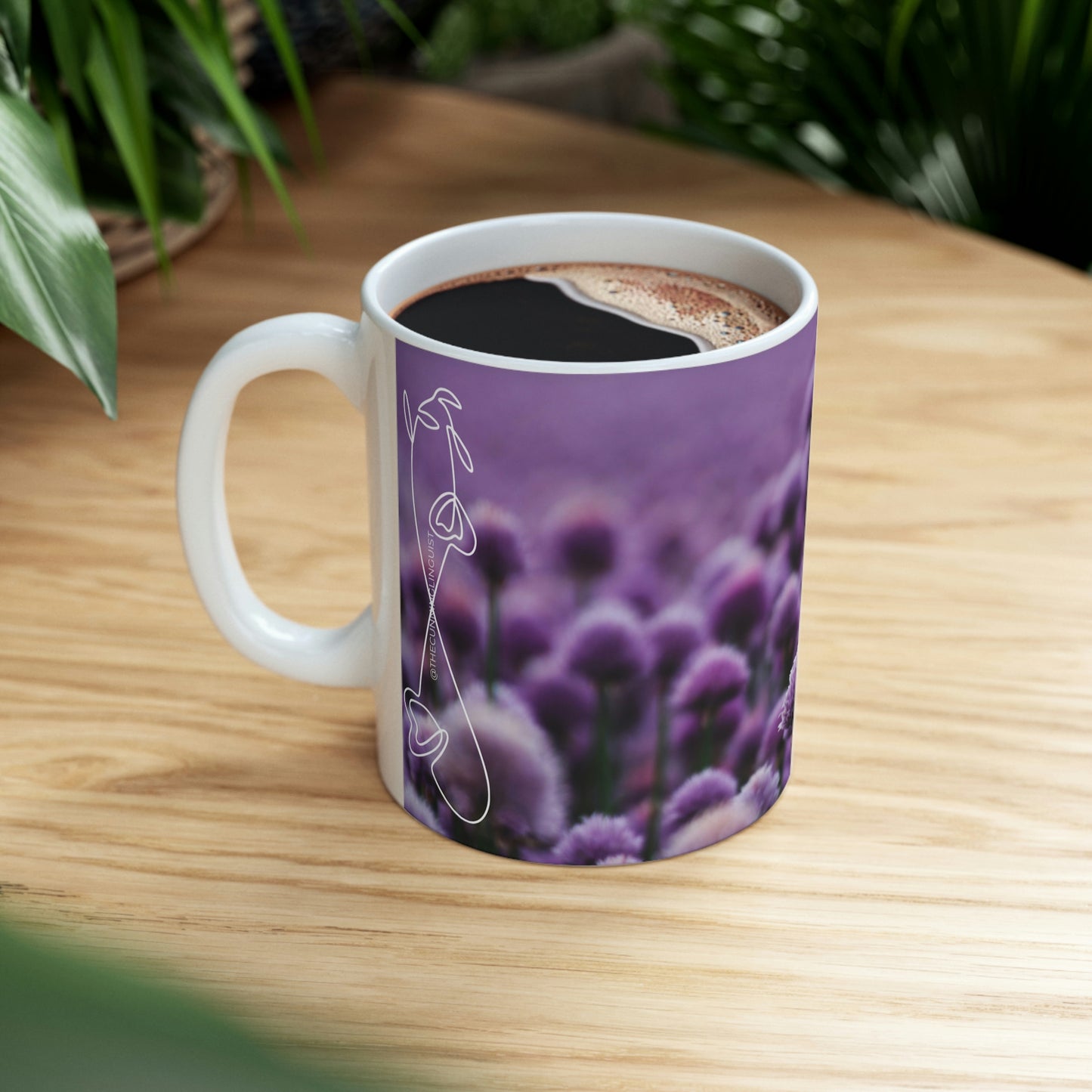 Purple Flower Flow Ceramic Mug