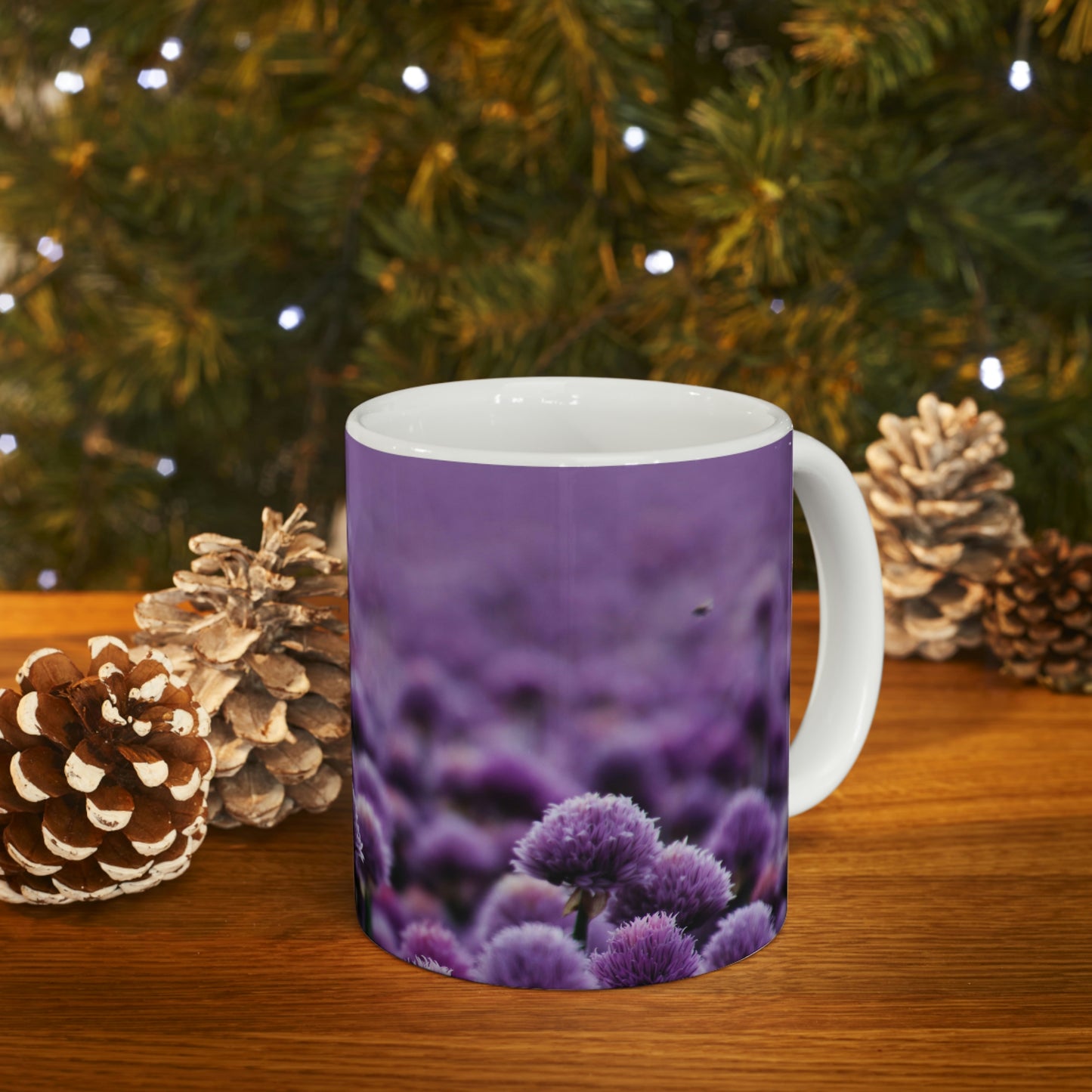 Purple Flower Flow Ceramic Mug