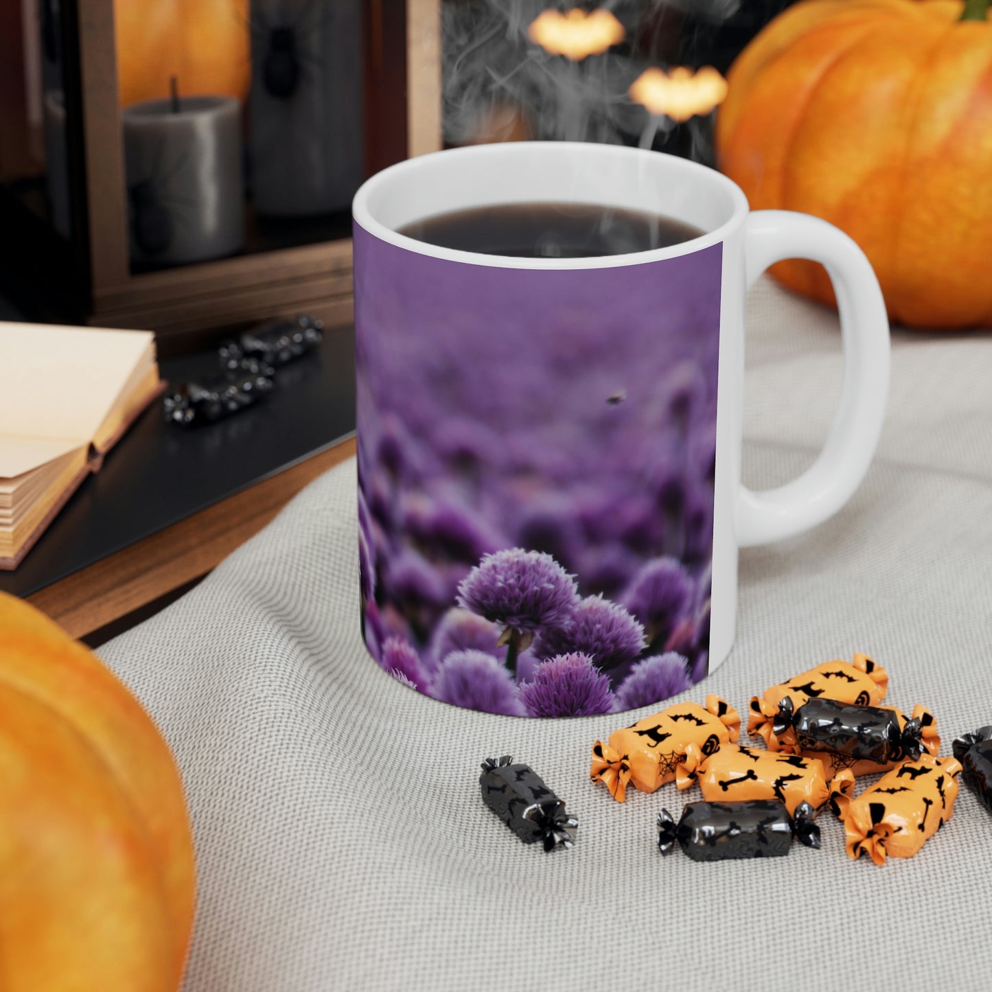 Purple Flower Flow Ceramic Mug