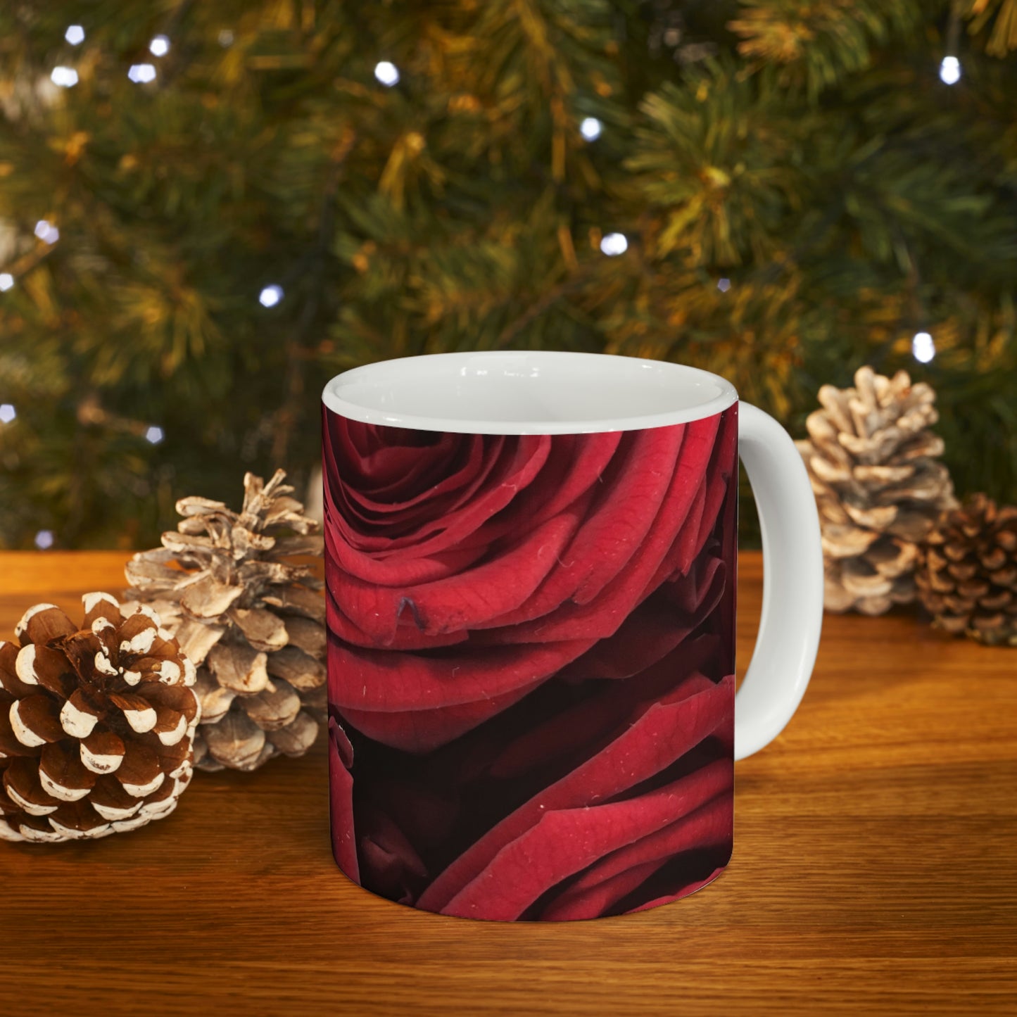 Red Roses Flow Ceramic Mug