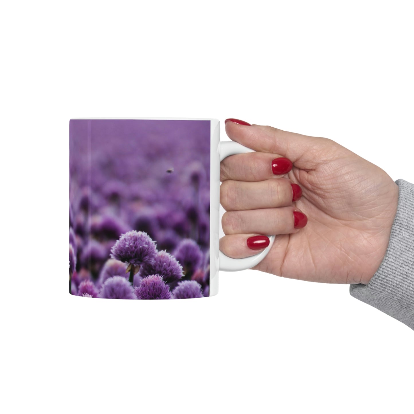 Purple Flower Flow Ceramic Mug