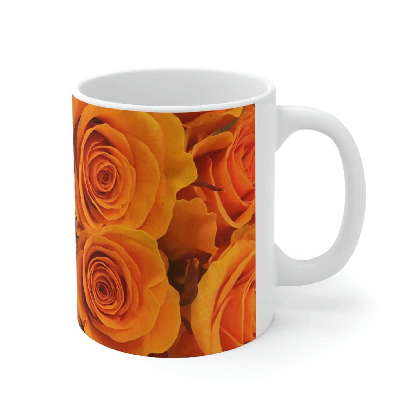 Orange Flower Flow Ceramic Mug