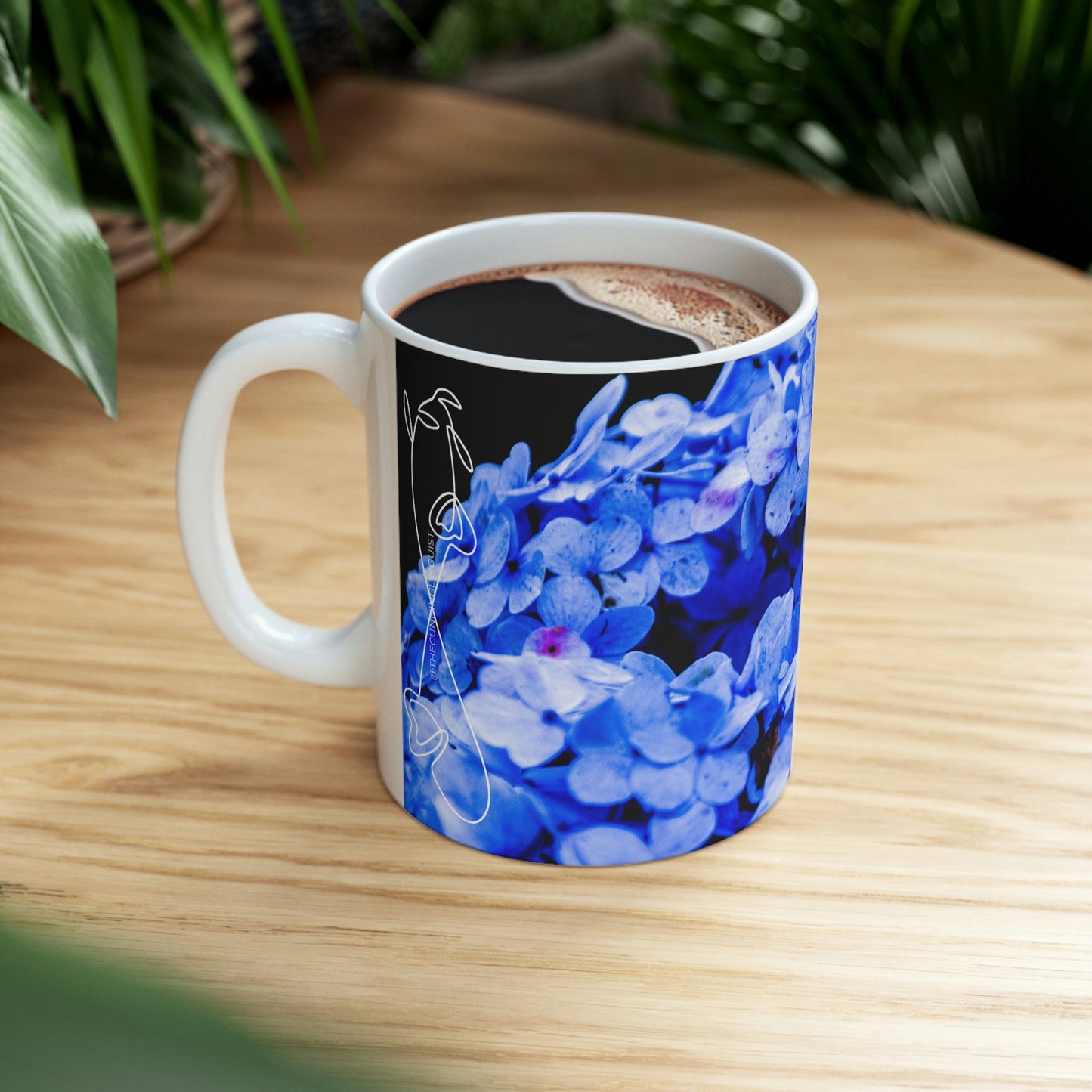 Purple Hydrangea Flow Ceramic Mug