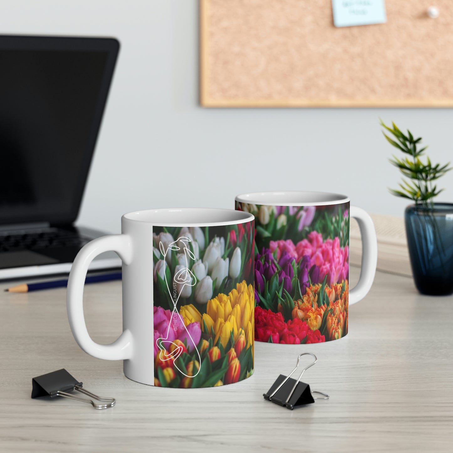 Many Flower Flow Ceramic Mug