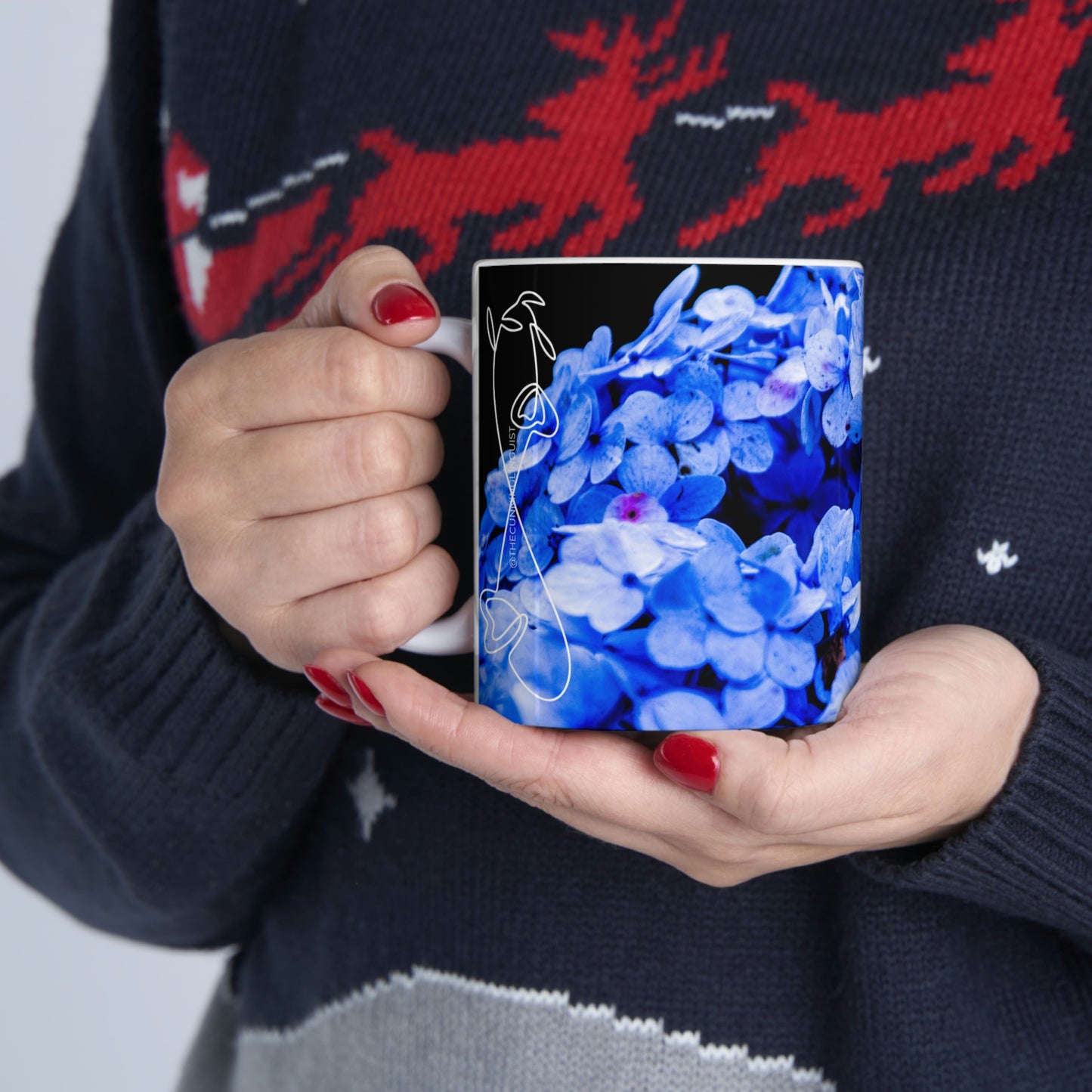 Purple Hydrangea Flow Ceramic Mug