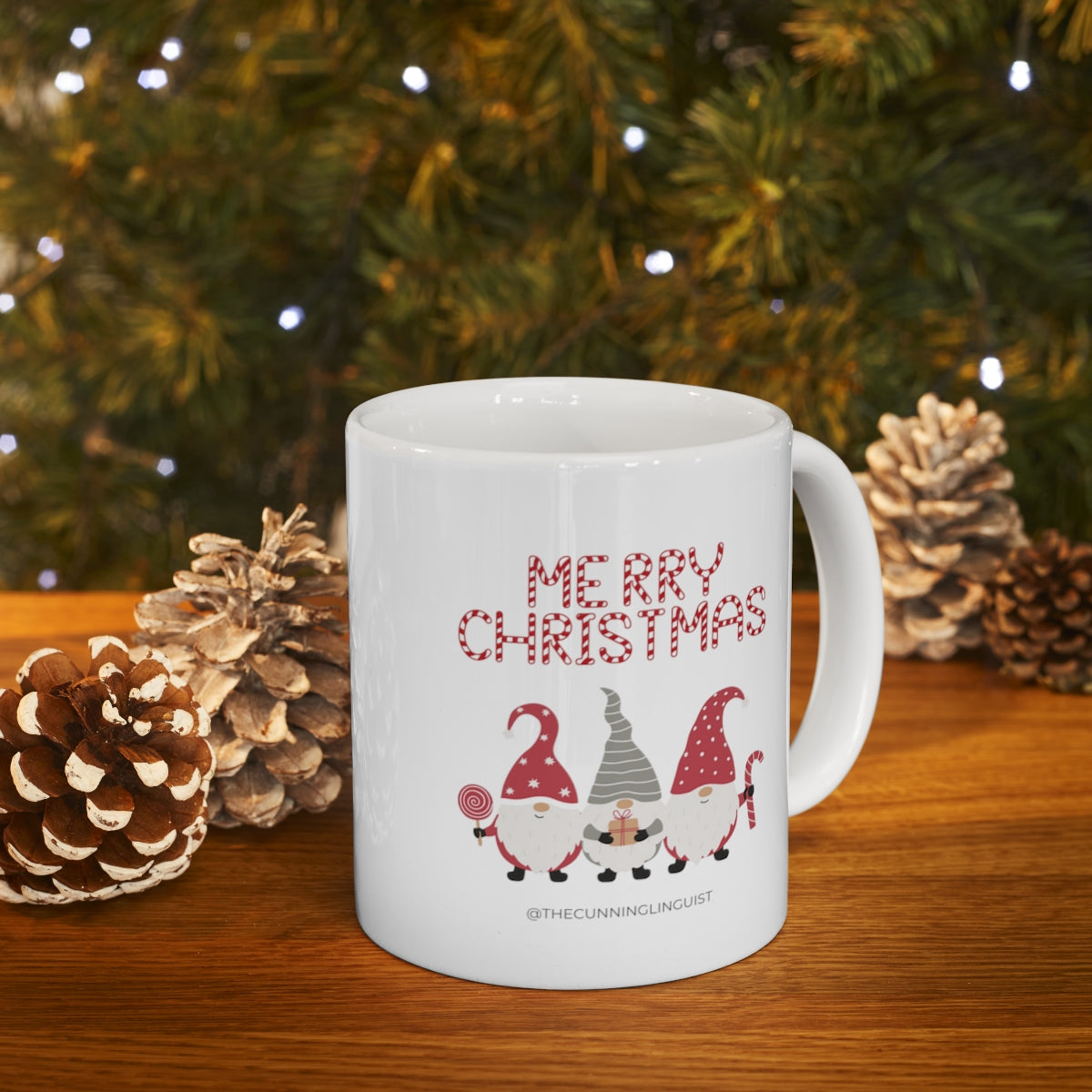 Candy Cane Gnomes Ceramic Mug