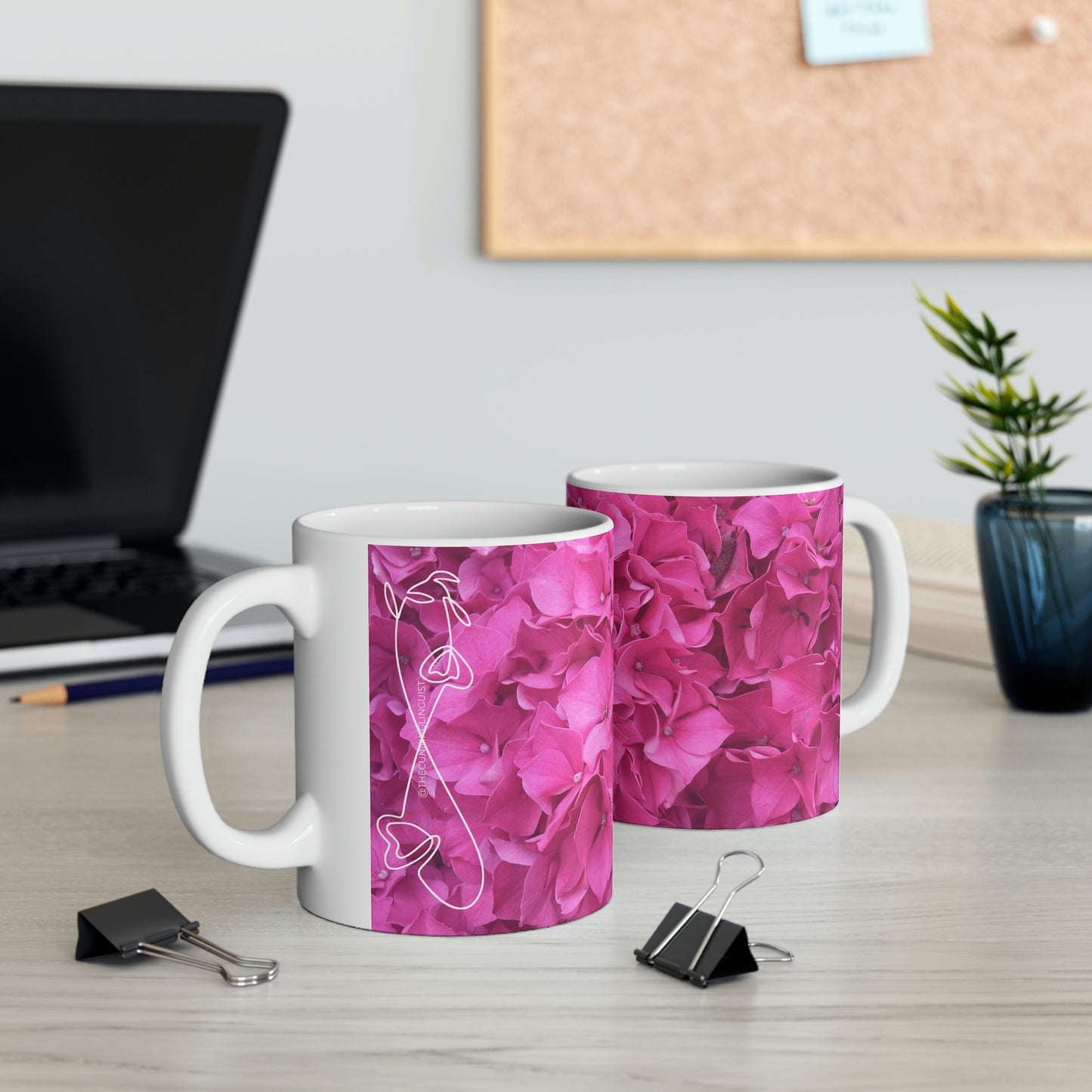 Pink Flower Flow Ceramic Mug