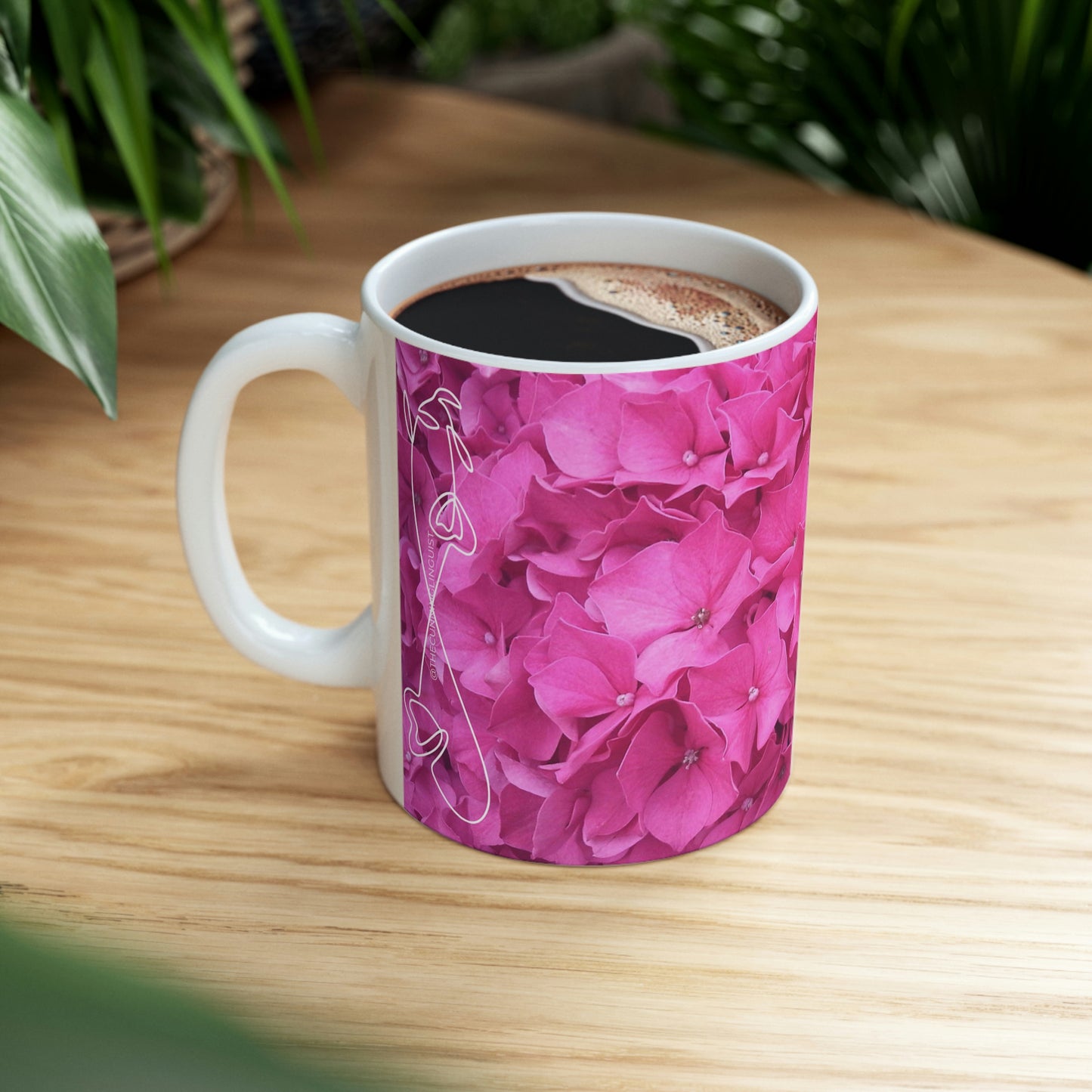 Pink Flower Flow Ceramic Mug