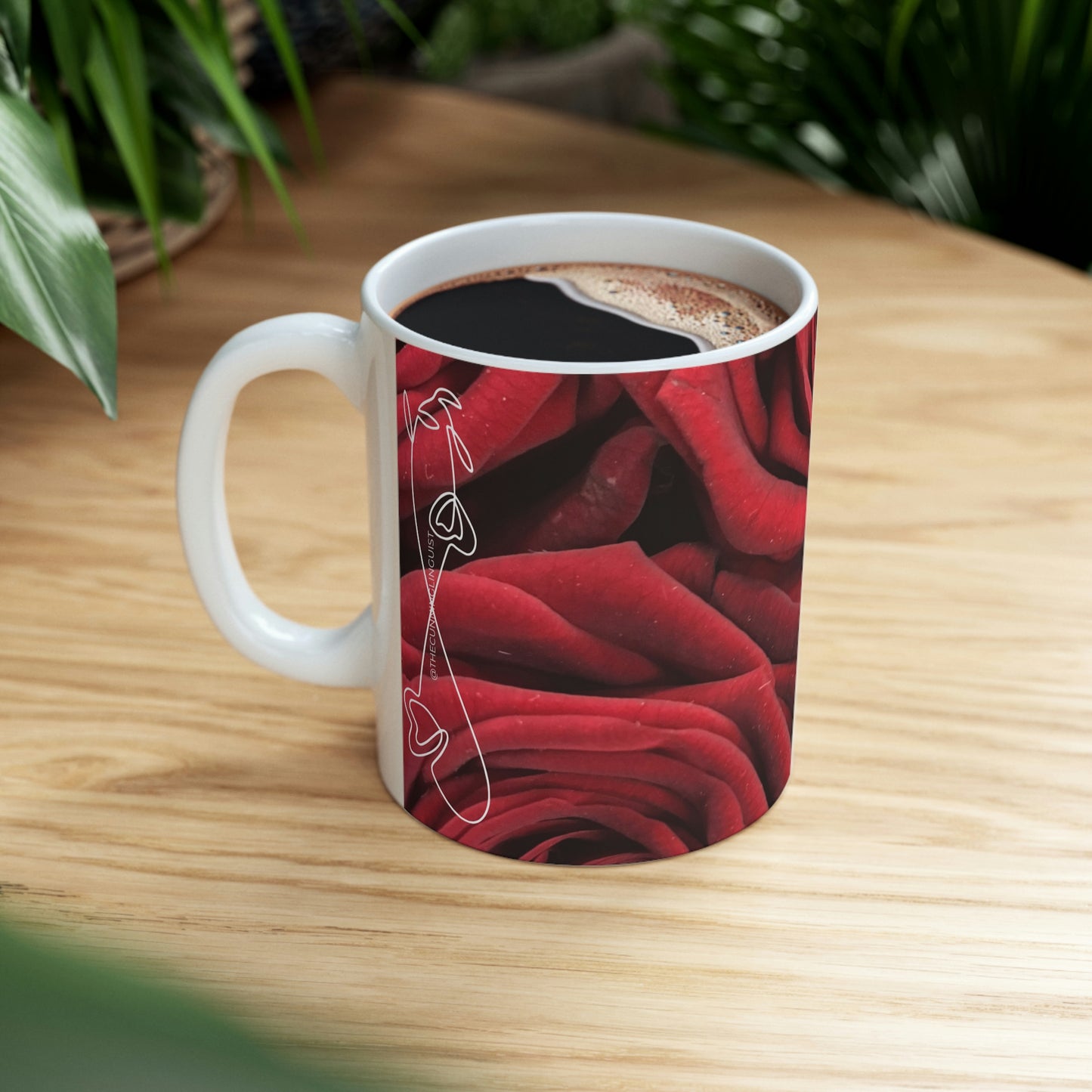 Red Roses Flow Ceramic Mug