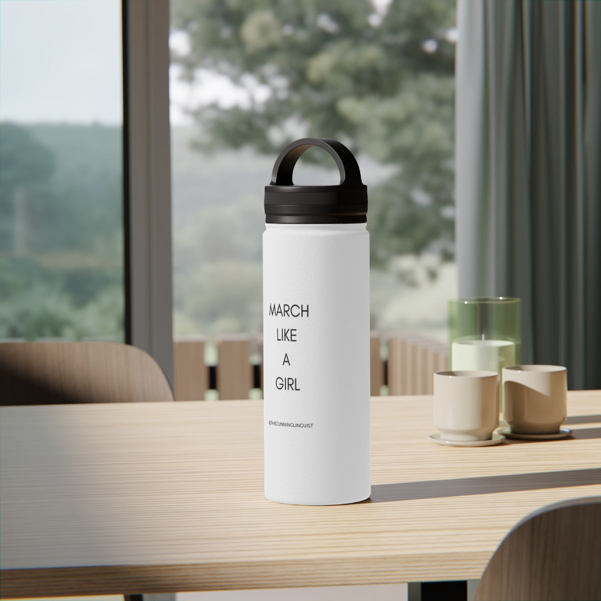 March Like A Girl Stainless Steel Water Bottle