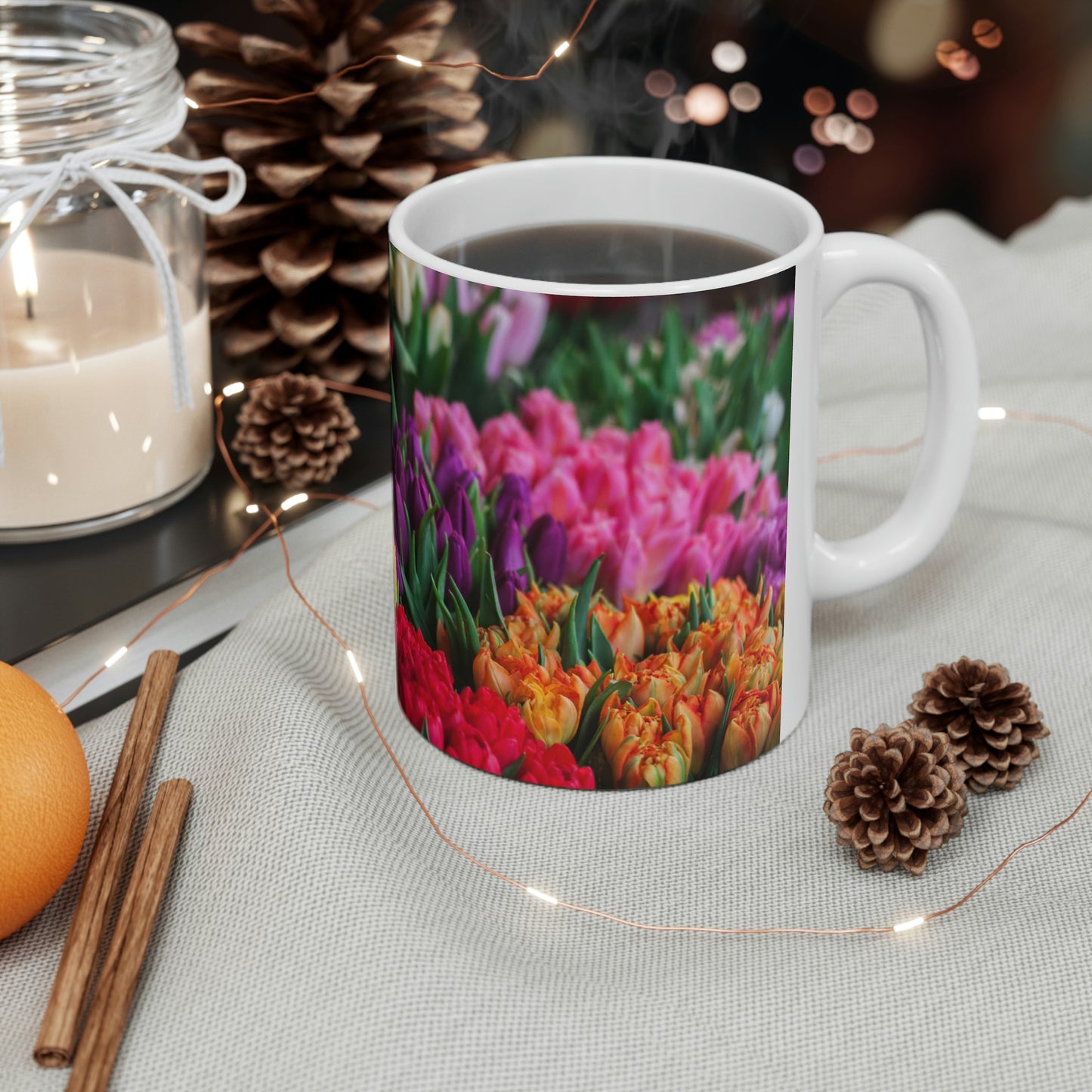 Many Flower Flow Ceramic Mug