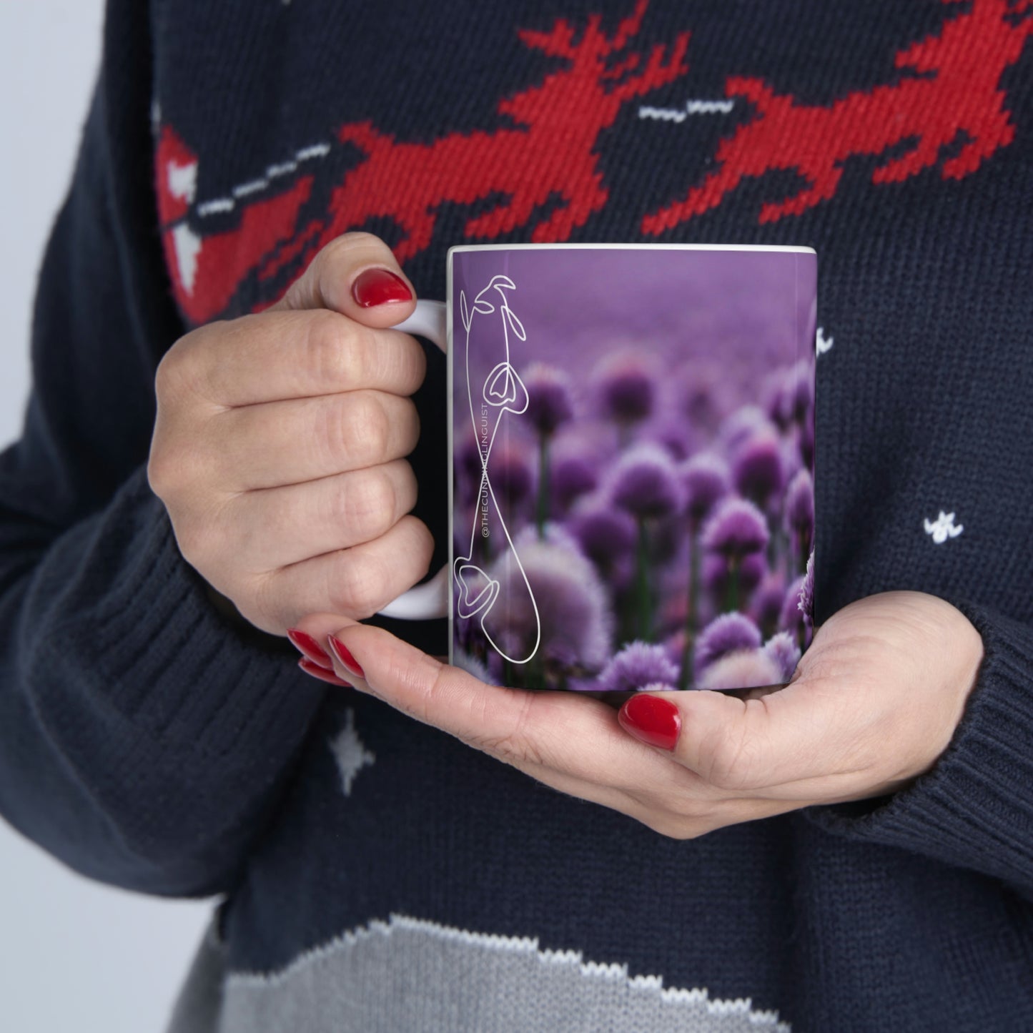 Purple Flower Flow Ceramic Mug