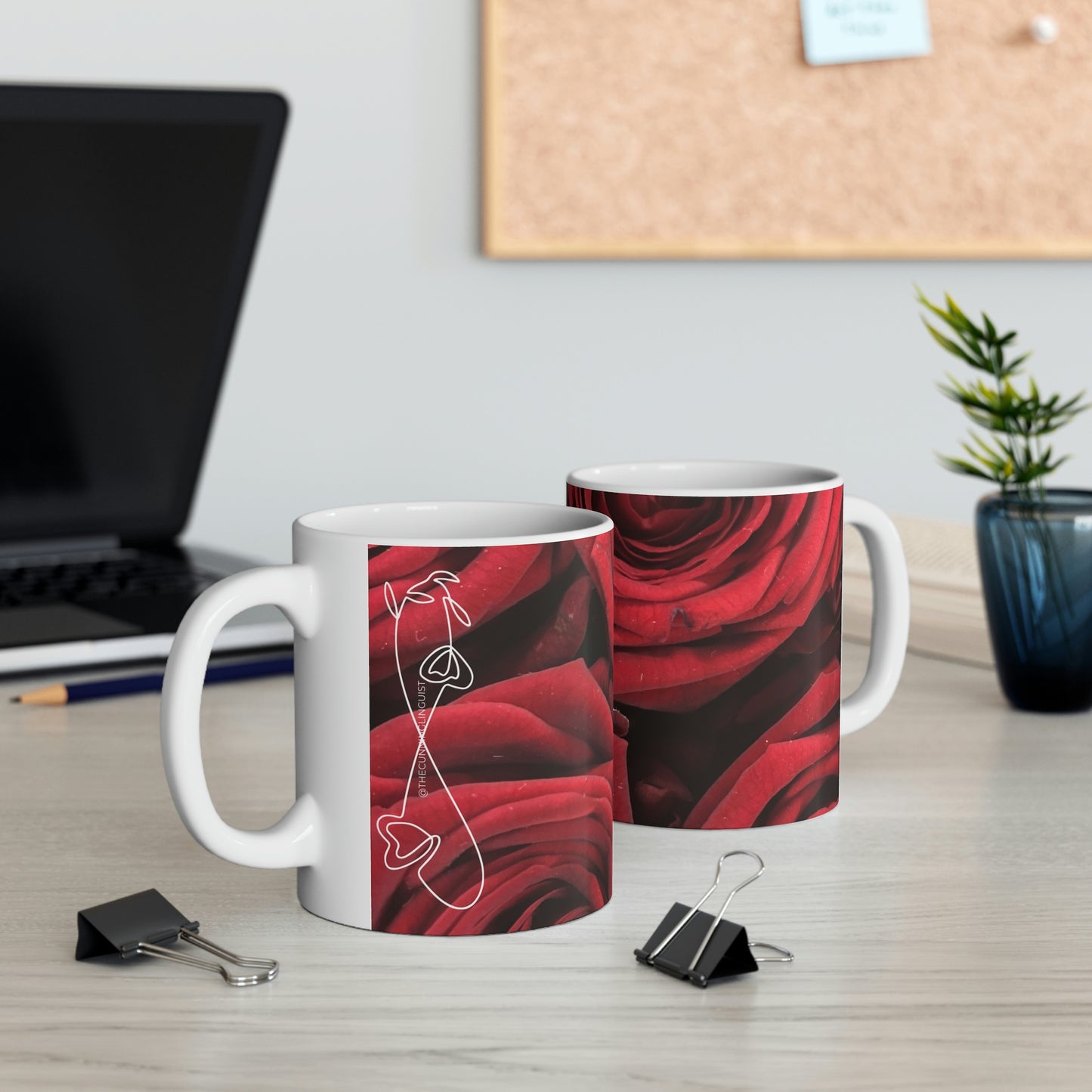 Red Roses Flow Ceramic Mug