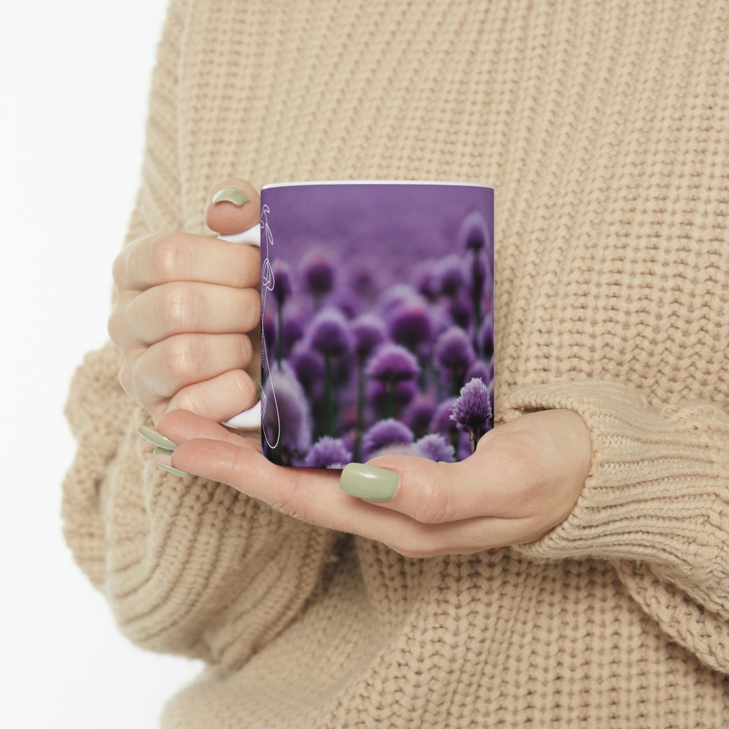 Purple Flower Flow Ceramic Mug