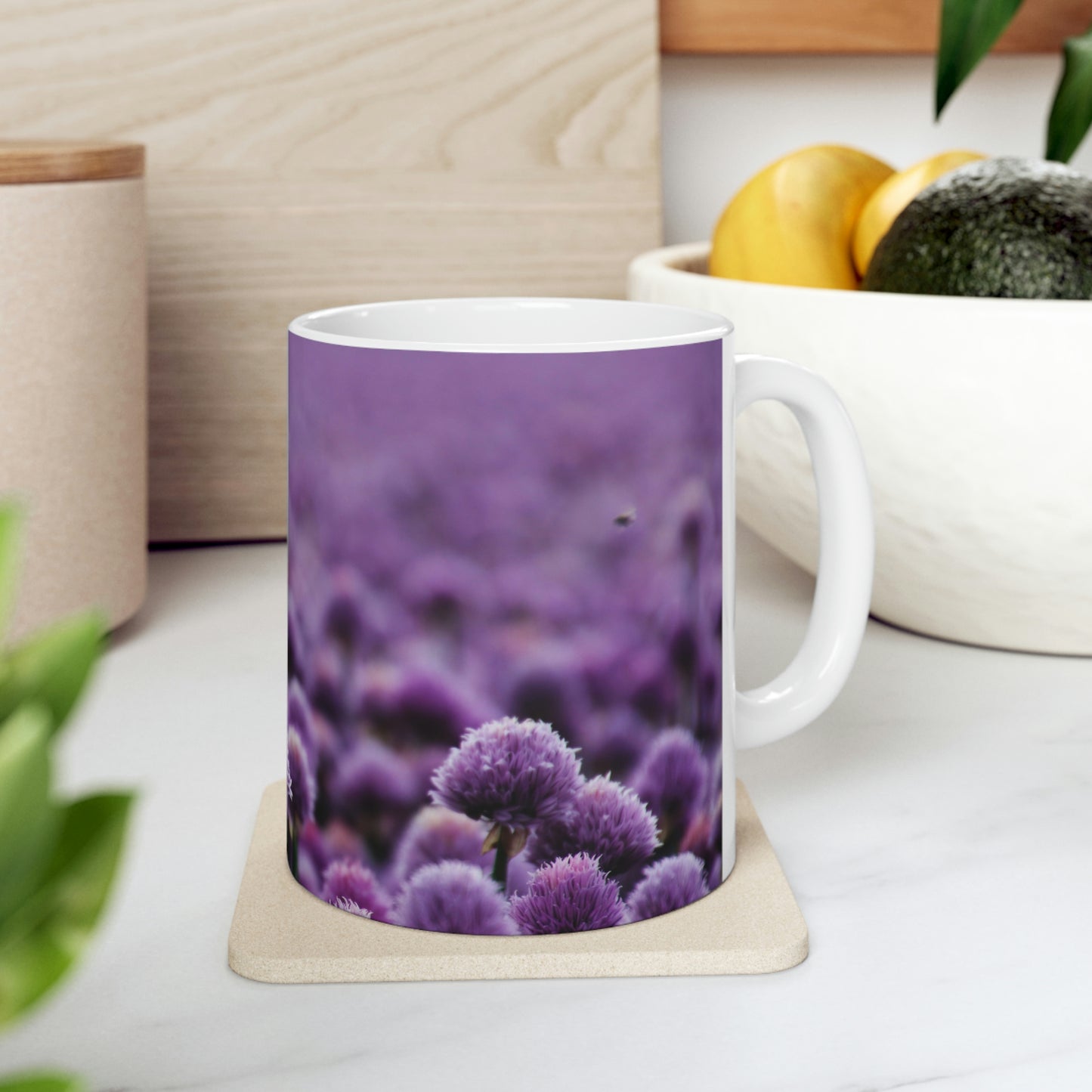 Purple Flower Flow Ceramic Mug