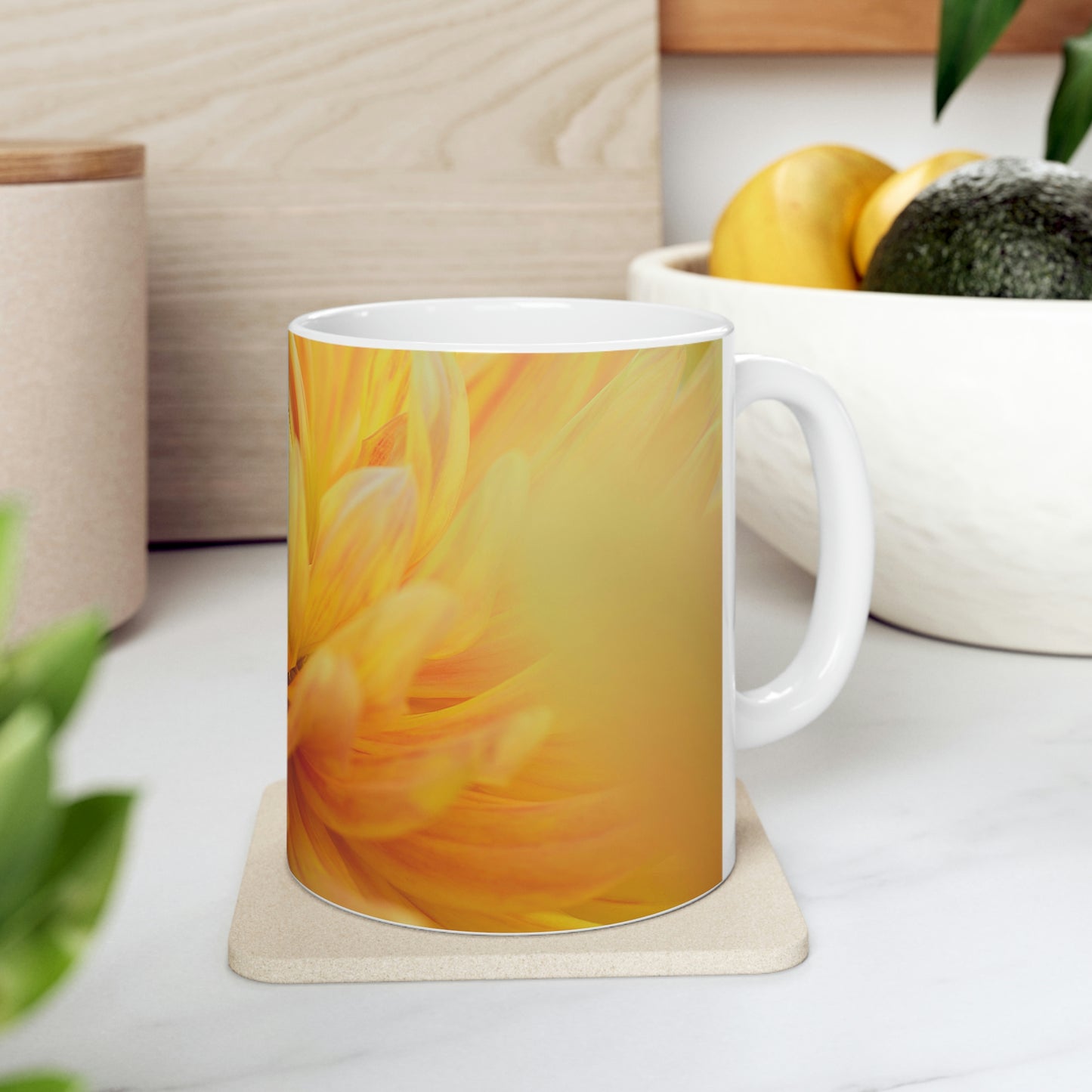 Mellow Yellow Flow Ceramic Mug